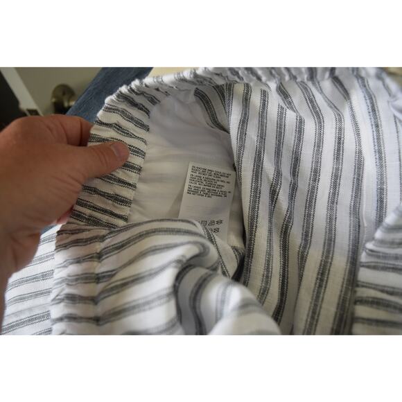 NWT Reformation Fernando Linen Wide Leg Pant in Black and white stripe - Picture 6 of 7